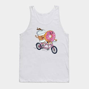 Donut and Coffee: Best Friends on a Tandem Bike Tank Top